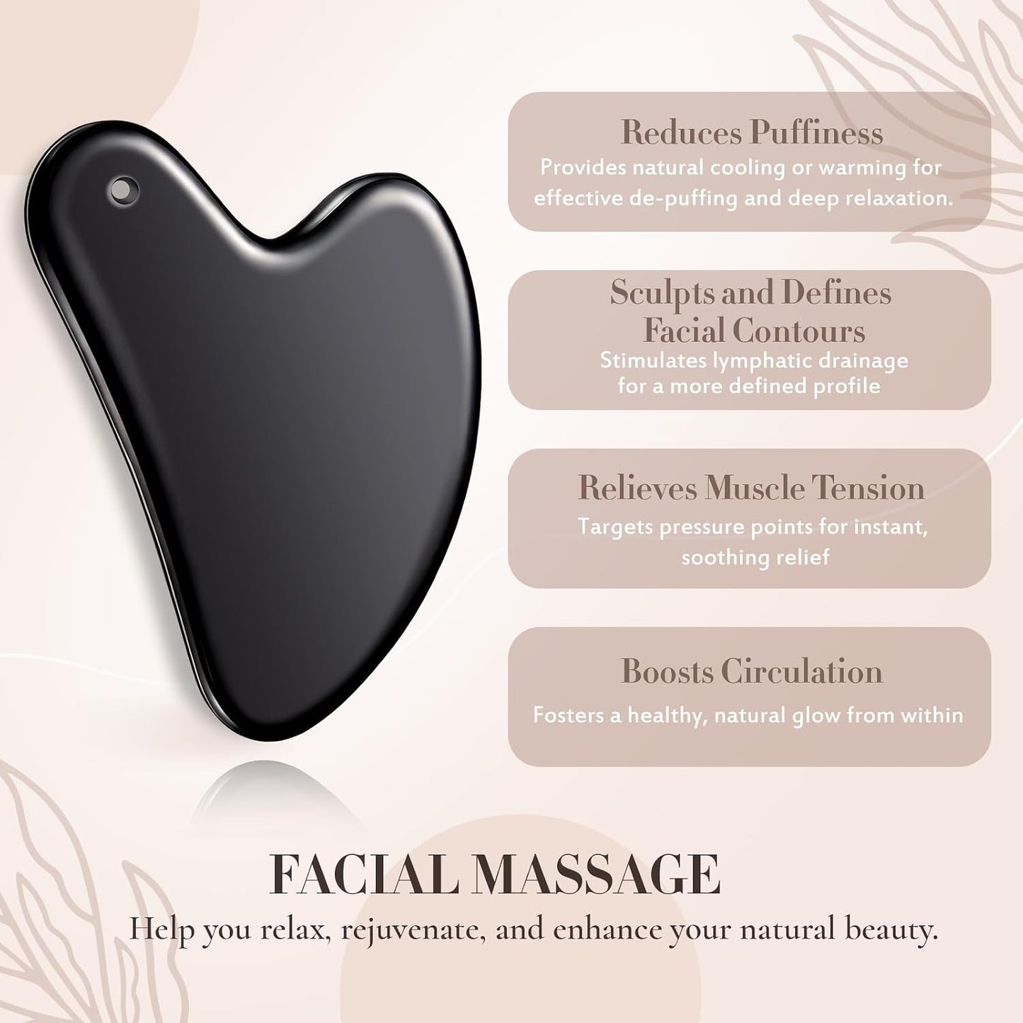 Nuanchu Stainless Steel Gua Sha Facial Tool, Metal Gua Sha for Lymphatic Drainage, Guasha Face Sculpting Double Chin Reduce with Pouch Self Care Gift(304 Stainless Steel,Silver)
