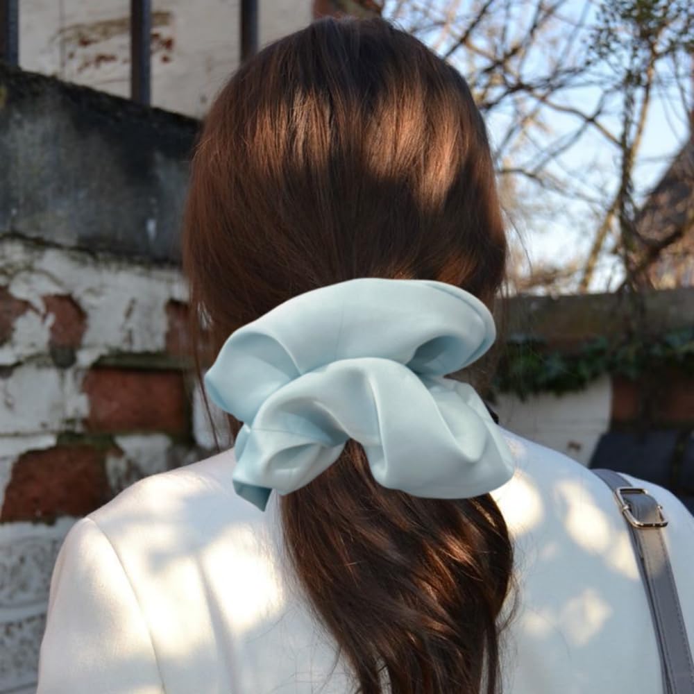 4 Pieces Jumbo Satin Silk Scrunchies for Women 7.2 Inches Large Oversize Scrunchies For Thick Hair Elastic Hair Ties (Pink Mix)