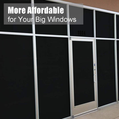 Blackout Window Film, Static Cling Window Tint 100% Light Blocking No-Glue Window Cover for Home Privacy, Room Darkening, Nap Time, Aquarium, Baby Room, Day Sleeping (Matte Black, 17.7x78.7 Inch)