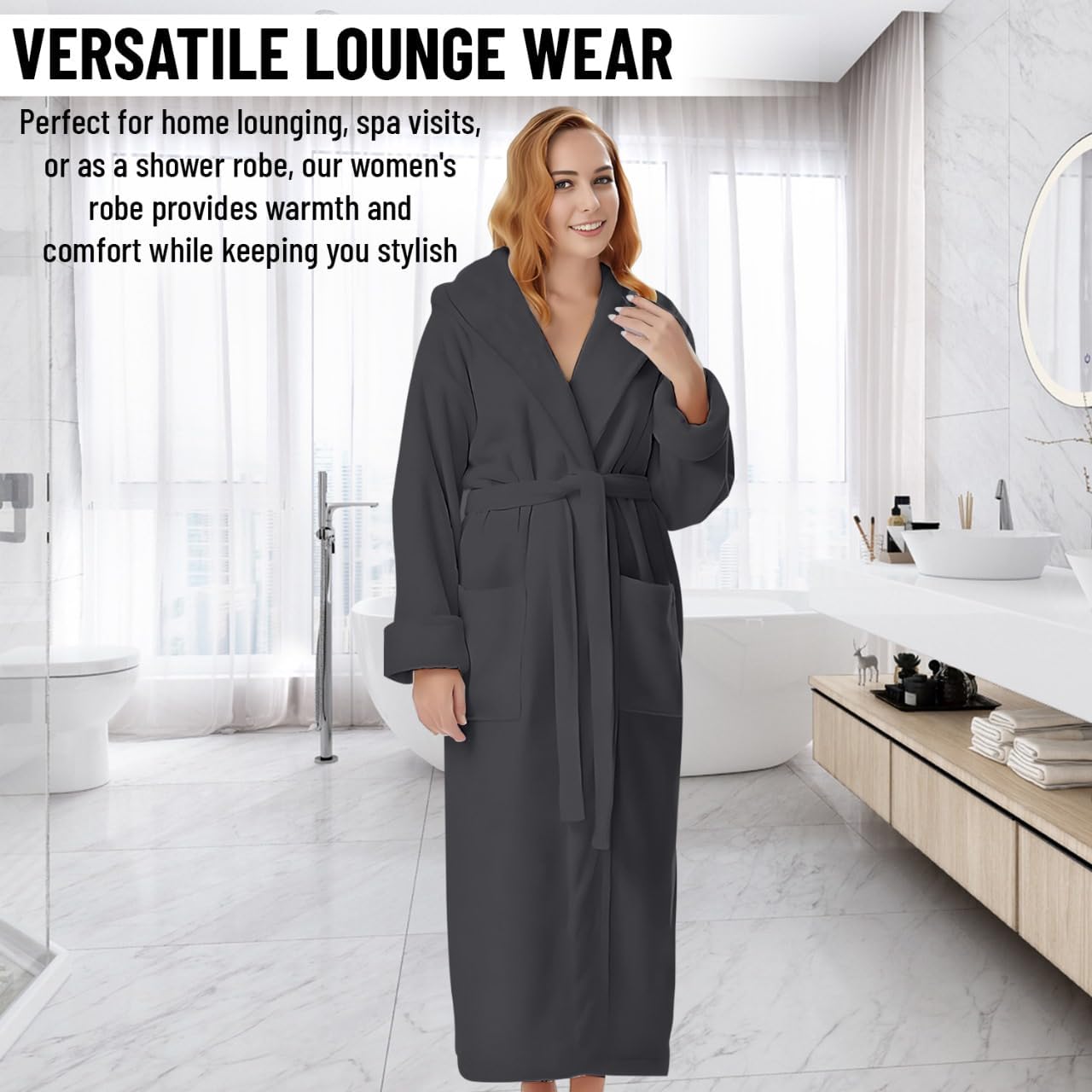 KAHAF COLLECTION Cotton Terry Robes for Women and Men, Terry Shawl Collar Bathrobe, ONE SIZE - UNISEX Men & Women Spa Robe