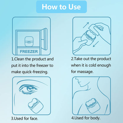 Ice Roller Double Ended, Ice Roller for Face & Eye Puffiness Relief, Ice Face Roller Massager for Migraine Pain, 2 in 1 Facial Ice Roller Skin Care Tool for Whole Body Minor Injury Cold Compress