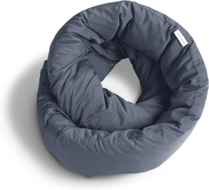 Huzi Infinity Pillow - Home Travel Soft Neck Scarf Support Sleep (Grey)