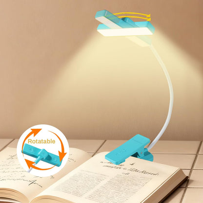 VAVOFO 24 LEDs Rotatable Book Light, Rechargeable Clip Reading Lamp