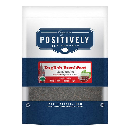 Positively Tea, Organic English Breakfast Black Tea, Loose Leaf, 16 Ounce