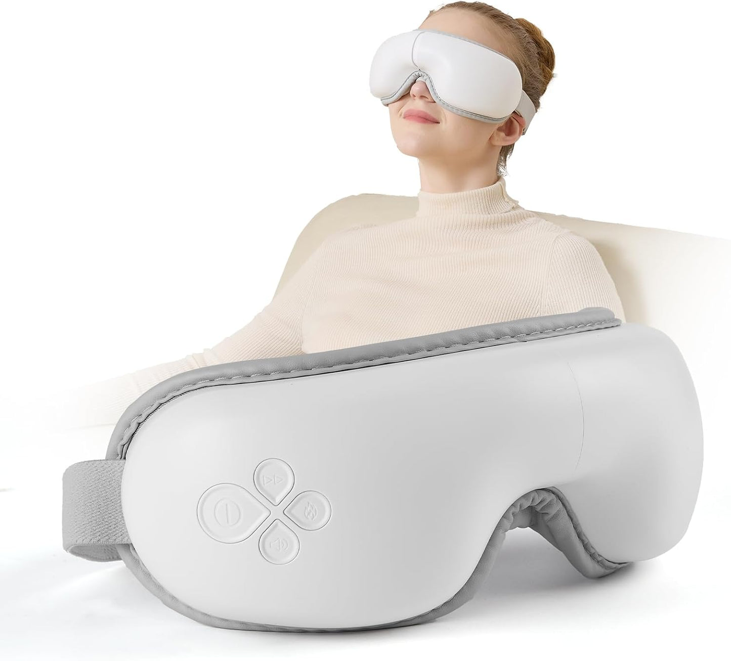 LAOBEN Eye Massager with Heat, Cordless Heated Eye Mask for Improve Sleep, Dry Eyes and migraines Relief, Reduce Strain for Plane, Travel and Office, Birthday Gifts for Women Men Mom Dad