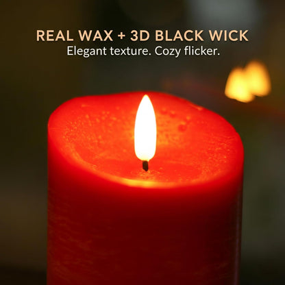 ANGELLOONG Flickering Flameless Candles, Realistic Battery Operated Candles with Remote and Timer, Set of 3 LED Candles for Fall Room Home Wedding Decor Centerpieces Table Party Christmas Decorations