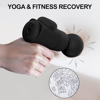 Handheld Massager for Women, Mini Powerful Deep Tissue Massager for Back, Neck & Muscle Pain Relief, Waterproof Portable with 10 Vibration Modes.(Black)