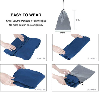 ZIQIAN Inflatable Travel Foot Rest Pillow, Adjustable 3-Layer Height