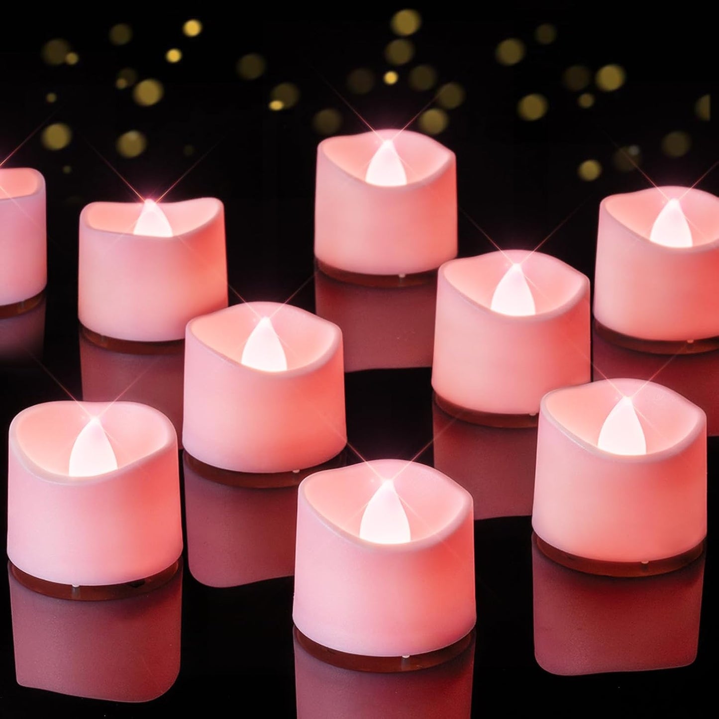 Homemory 24-Pack Flameless LED Tea Lights Candles Battery Operated, 200+Hour Fake Electric Candles TeaLights for Votive, Aniversary, Wedding Centerpiece Table Decor, Funeral, Halloween, Christmas