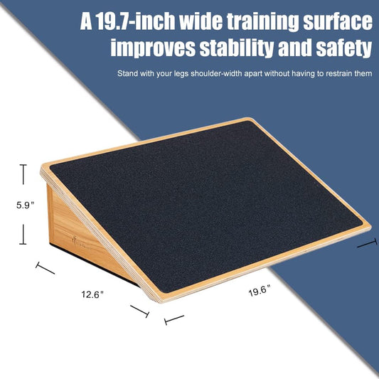 StrongTek Wooden Slant Board for Squats, 19.6-Inch Wide, 25° Incline