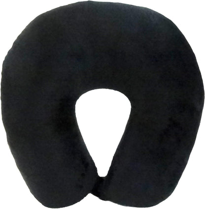 Wolf Essentials Adult Fleece Travel Neck Pillow for Airplane, Charcoal