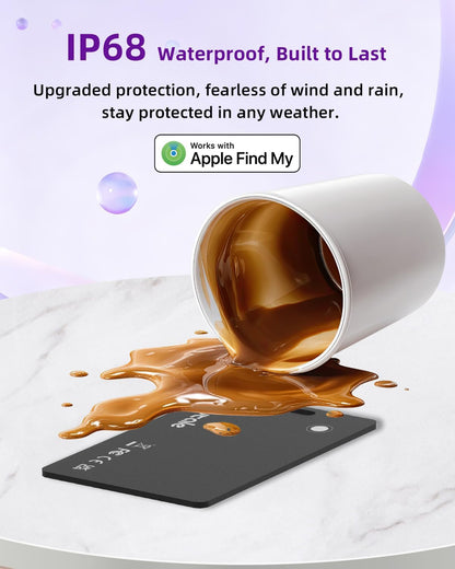 Rechargeable Wallet Tracker Tag Card, Works with Apple Find My