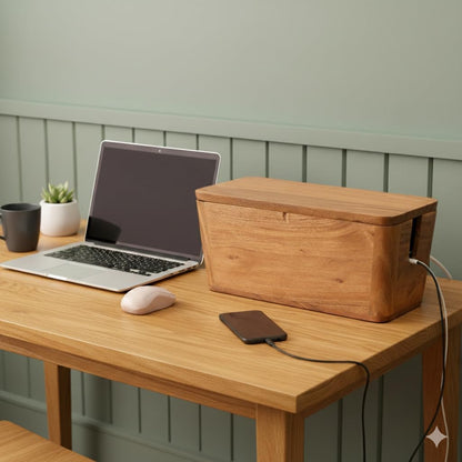 Cable Management Box, Power Strip & Extension Cord Hider, Desk Organizer