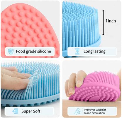 Silicone Body Scrubber, Exfoliating Body Scrubber Silicone, 3pack Soft Loofah Silicone Body Scrubbers for Use in Shower, Shower Scrubber for Body, Silicone Scrubber Men Women for All Skin
