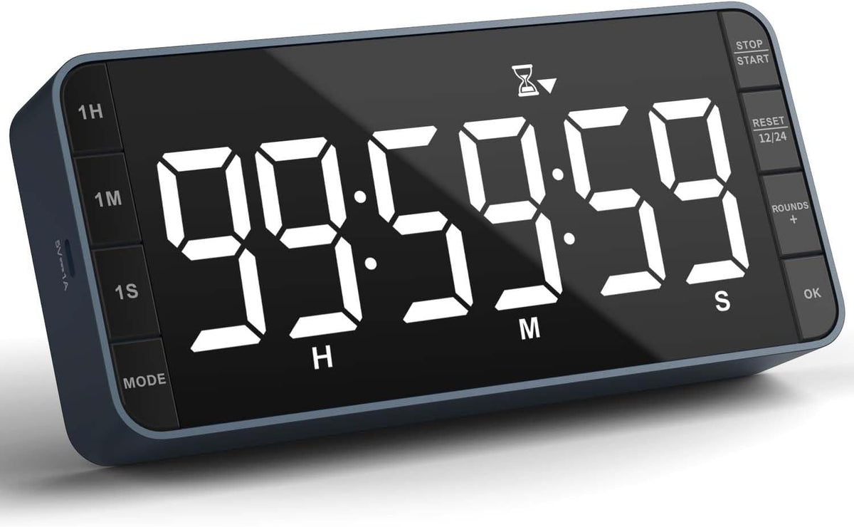 Large 7.8" Digital Timer with LED Display, Magnetic for Kitchen & Classroom