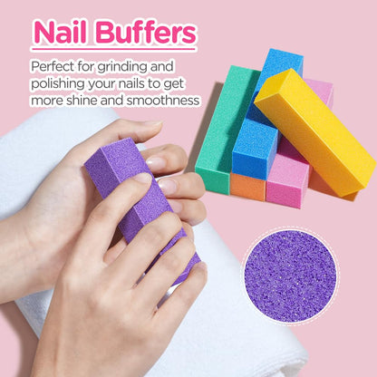 TsMADDTs Nail Files and Buffers, Professional Manicure Tools for Nail Care | Durable Emery, For Natural Or Acrylic Nails, Shaping and Polishing, Salon-Quality, DIY or Pro, 12PCS 100/180 Grit Nail Files