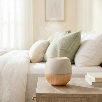 Plant Therapy Home Drift Linen Essential Oil Diffuser, Stylish Linen Cover Adds a Soft, Natural Touch to Any Space, Intermittent & Continuous Mist, Color-Changing Light, 320 Square Feet Coverage