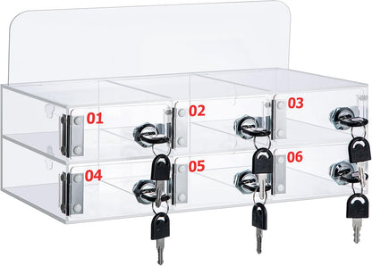 Threan 12 Slot Cell Phone Storage Box, Acrylic Clear Cell Phone Storage Cabinet Wall Mounted with Door, Locks and Keys for Office School Factory