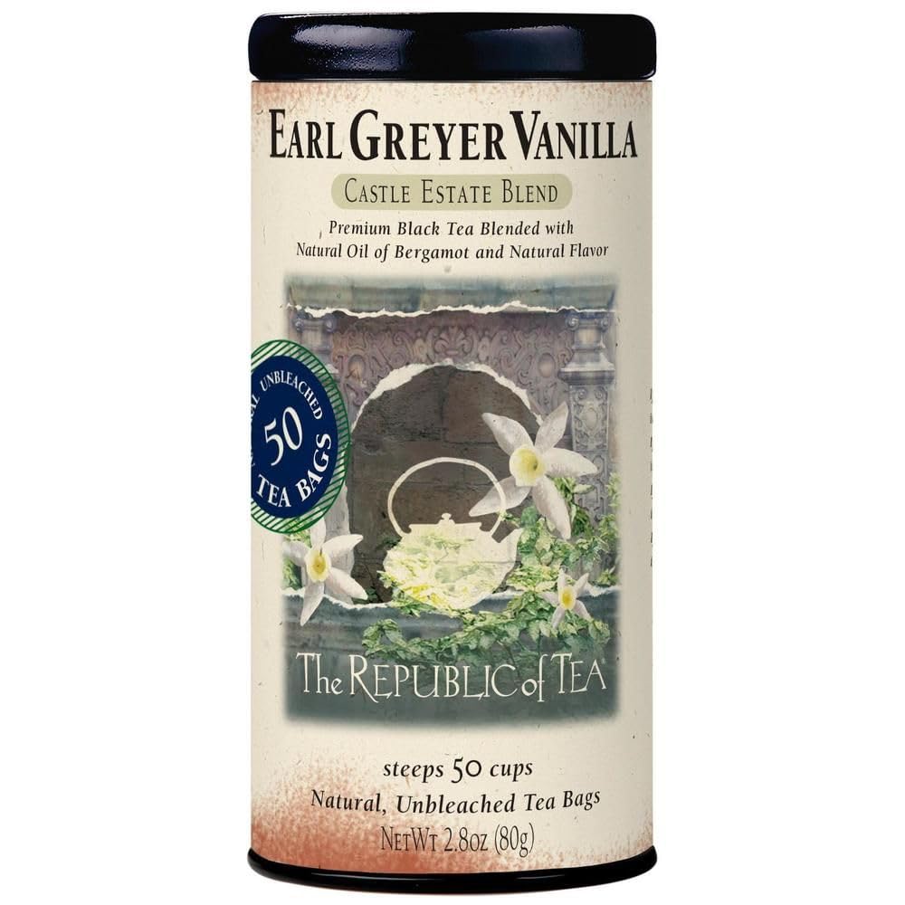 The Republic of Tea Earl Greyer Vanilla Black Tea, 50 Count