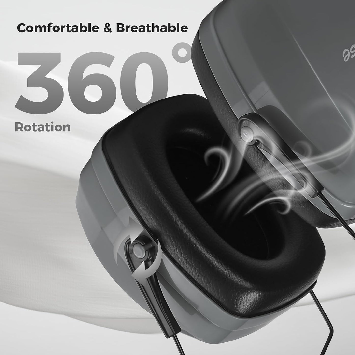 ProCase Noise Cancelling Ear Muffs SNR 33dB, Ear Hearing Protection Headphones for Adults, Sound Proof Ear Defenders for Work, Mowing, Shooters Shooting Gun Range, Construction -Black