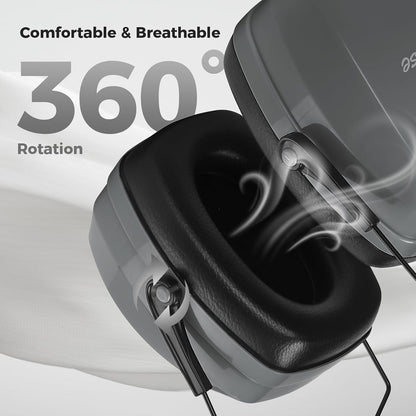 ProCase Noise Cancelling Ear Muffs SNR 33dB, Ear Hearing Protection Headphones for Adults, Sound Proof Ear Defenders for Work, Mowing, Shooters Shooting Gun Range, Construction -Black