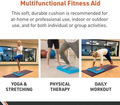 Body Sport Non-Slip Balance Pad – Improve Balance & Build Strength – Physical Therapy & Yoga Pad for Home & Gym – 19" x 16" x 2 1/4", Blue