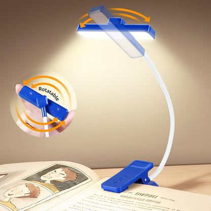 VAVOFO 24 LEDs Rotatable Book Light, Rechargeable Clip Reading Lamp