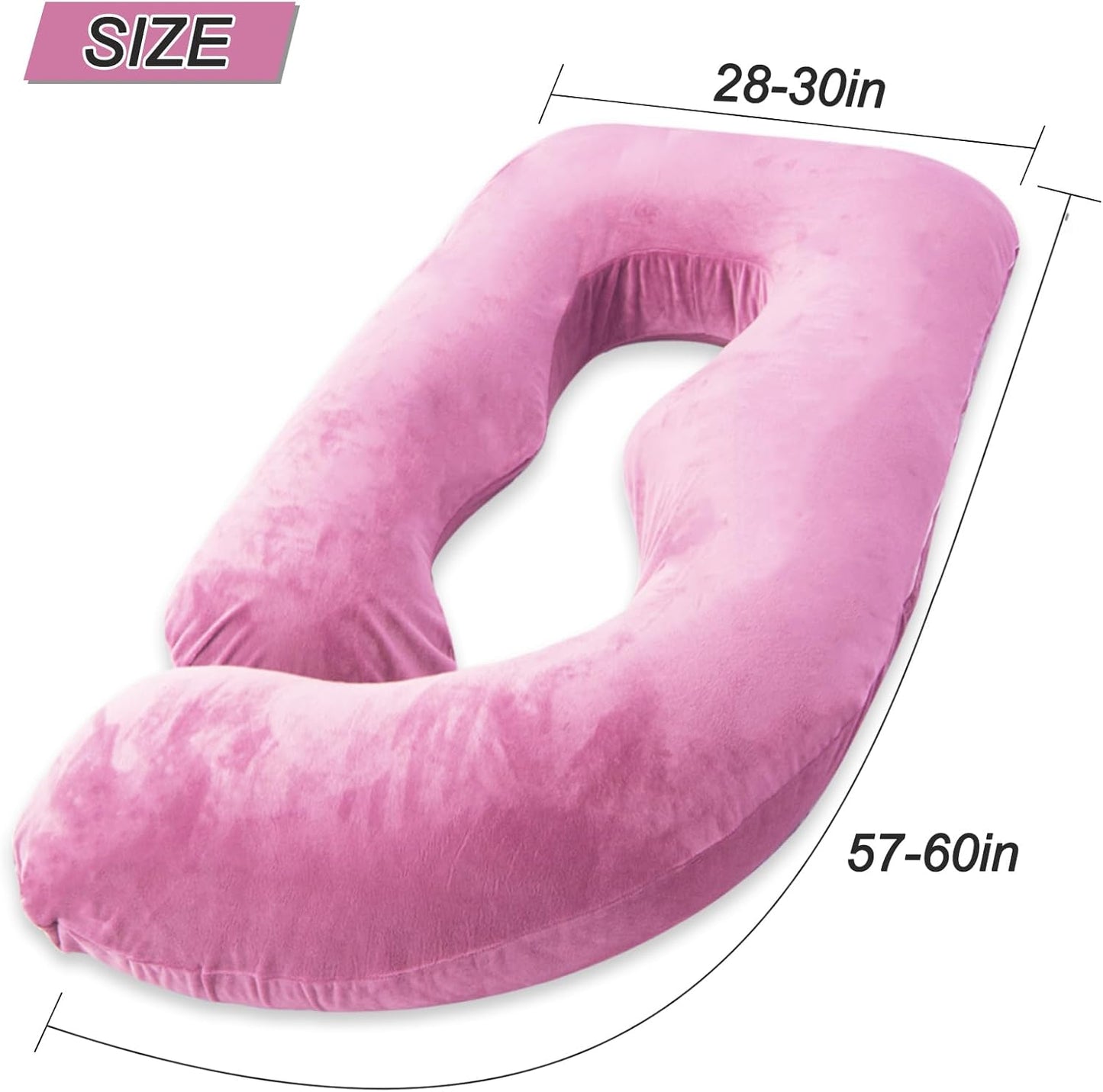 60 Inch Pregnancy Pillow for Sleeping, Extra Large U Shaped Body Pillow, Maternity Pillow for Pregnant Women with Velvet Cover (Dark Grey)