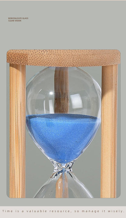 Mini Wooden Sand Timers,100% Bamboo Hourglass Sand Timers 1Min Sandglass Timer for Toothbrush Timer Games Classroom Home Office Cooking(Blue+1Min)