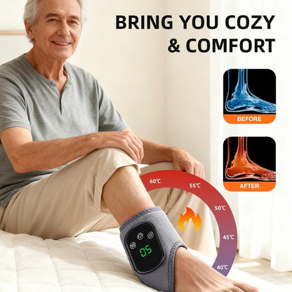 IFTHFOUR 2Pcs Foot and Ankle Massager with Heat, Portable Heated Wrap, 3 Vibration Modes and 5 Heat Settings, USB Charging, Ideal for Home and Travel