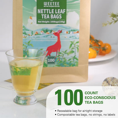 WT WEETEE Nettle Leaf Tea Bags 100 Count, Caffeine-free for Season Changes