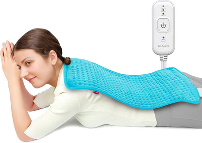 Comfytemp Extra Large Heating Pad for Back & Period, 33''x 17'' King Size FSA Eligible Pack, Birthday Gifts for Women Men Mom Dad, HSA Electric XL Heat Wrap for Body/Shoulder/Neck/Knee, Washable, Blue