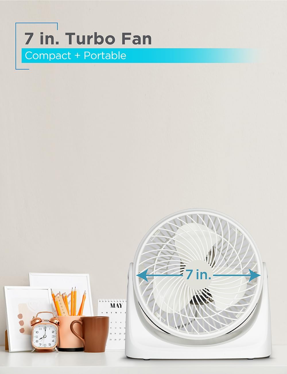 BLACK+DECKER 4" Convertible Cooling Fan, 3-Speed, Type-C USB, 2-Pack, Black