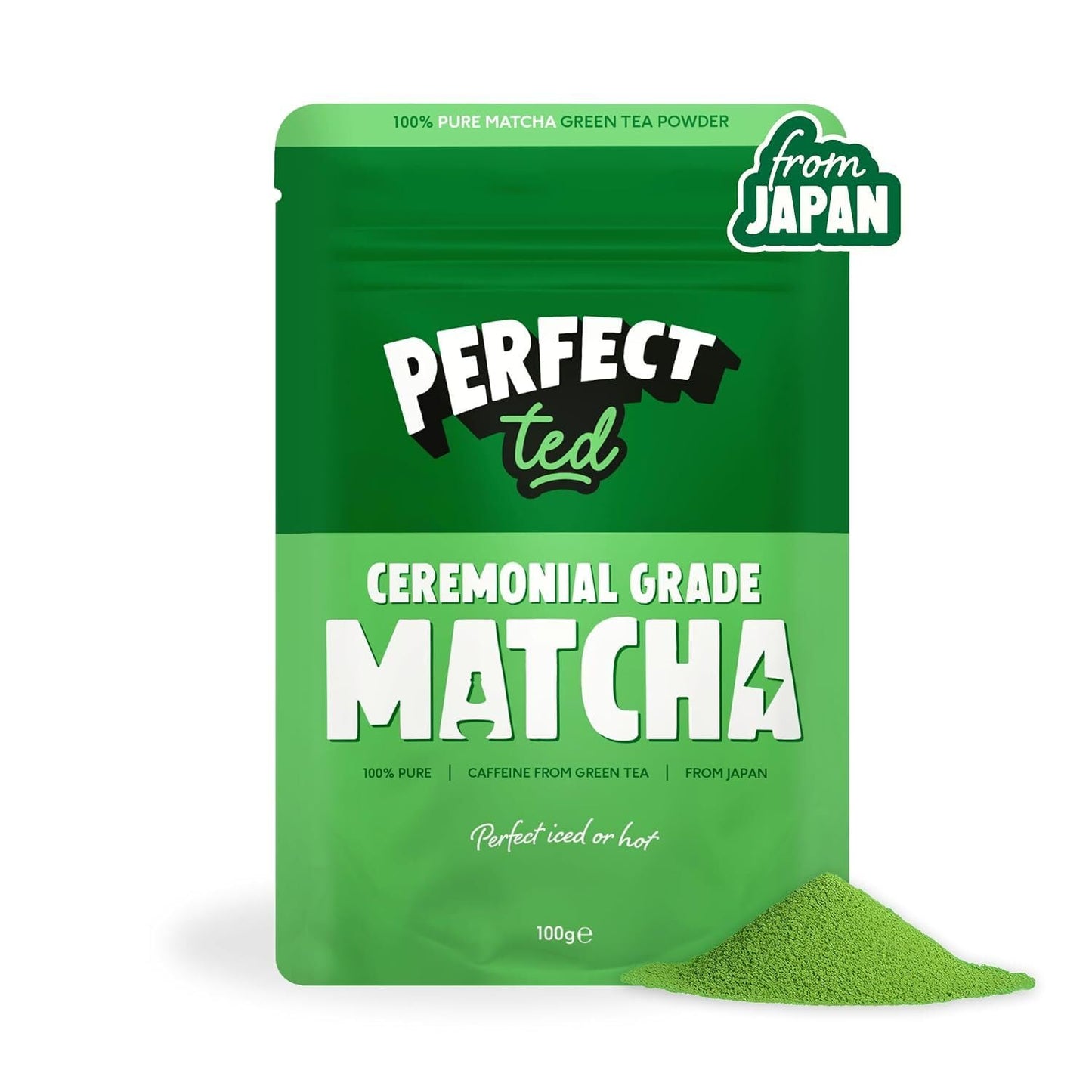 PerfectTed Matcha Powder, Ceremonial Grade Japanese, 30g (30 Servings), Perfect for Lattes & Smoothies | Premium Matcha Fuel | with L-Theanine | Antioxidants | Vegan | Gluten-Free