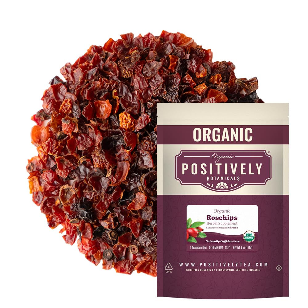 Positively Botanicals, Organic Rosehips, Loose Leaf, 4 Ounce