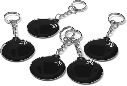 BABIQT NFC Keyfobs NTAG213 Tags Black NFC Keychain Rewritable NFC Tag
