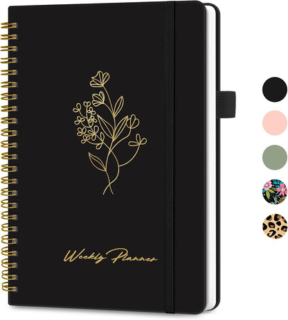 Taja Undated Weekly Planner, Weekly To Do List Notebook with Goal & Habit Tracker Organizer, A5 Weekly Planner Notebook with Spiral Binding, 6.1" x 8.2" - Green