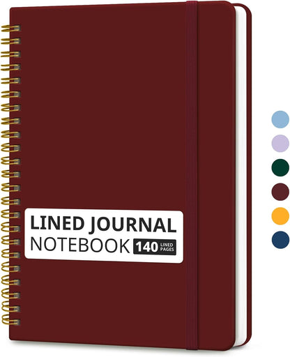 Taja Lined Spiral Journal Notebook for Women & Men, 140 Pages, College Ruled Hardcover Notebook for Work & Note Taking, Journals for Writing, A5(5.7" x 7.9") - Green
