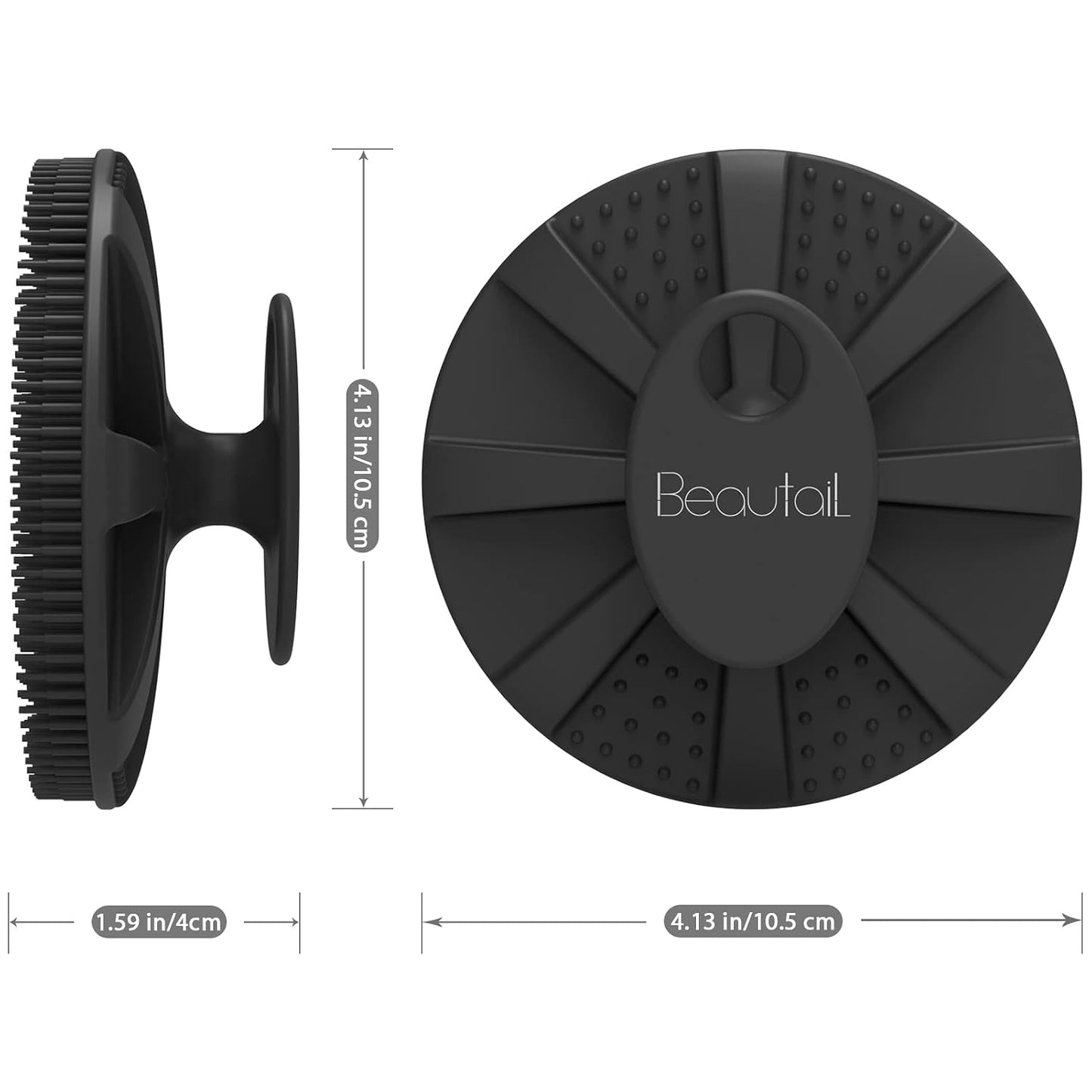 Silicone Body Scrubber 2 Pack, BEAUTAIL Shower Bath Scrubber, More Hygienic Than Traditional Loofah, Lather Nicely, Gentle Exfoliating Brush for Women Men Baby Sensitive Skin, Black+Purple