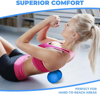 KYKJEYDD Peanut Massage Ball - Double Lacrosse Ball for Deep Tissue Massage & Myofascial Release, Medium Density Trigger Point Therapy Tool for Muscle Pain Relief, Neck, Back, Feet Father Day Gift