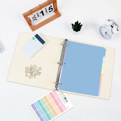 SKYDUE 1 Inch 3 Ring Binder with 8 Tab Dividers & 24 Labels, Pastel Binder Organizer for Letter Size Paper, Aesthetic School Binder for Notes, Documents, Office & Home Organization, Purple