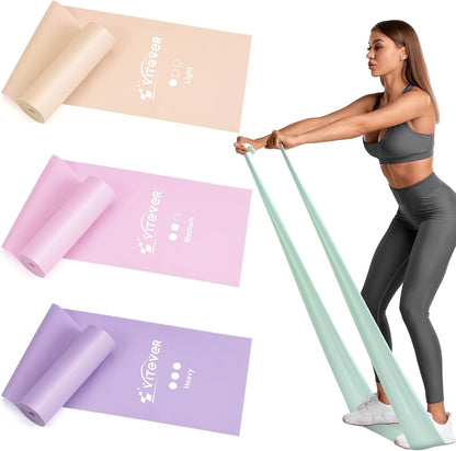 Stretch Bands for Exercise, Resistance Bands for Working Out, Exercise Bands for Physical Therapy, Pilates, Rehab, Stretch, Strength Training and Yoga Starter Set