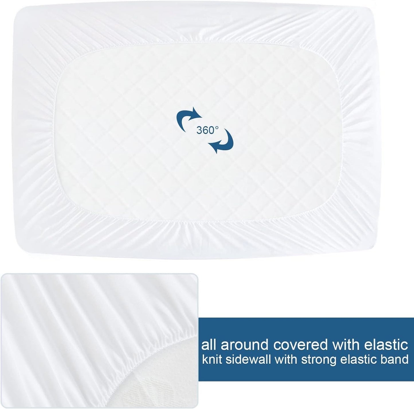 Queen Mattress Protector Waterproof Cover Absorbent Fitted Sheet up - 18'' Deep Pocket Mattress Cover Queen Size Bed Sheets, Terry Machine Wash Protection Mattress Protector