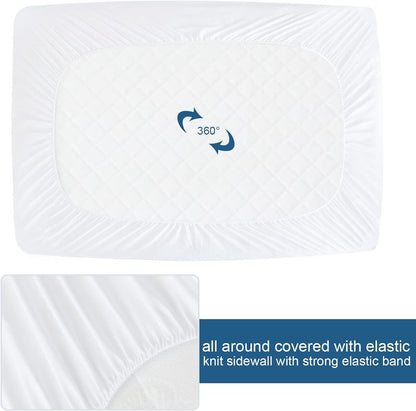 Queen Mattress Protector Waterproof Cover Absorbent Fitted Sheet up - 18'' Deep Pocket Mattress Cover Queen Size Bed Sheets, Terry Machine Wash Protection Mattress Protector