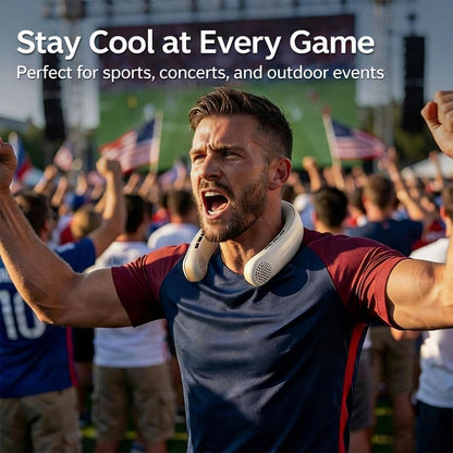 Neck Fan for Men with Cooling Plate, Hands-Free Portable Neck Air Conditioner, Strong Airflow Personal Fan for Outdoor Work, Fishing, Golf, Yard Work, Warehouse