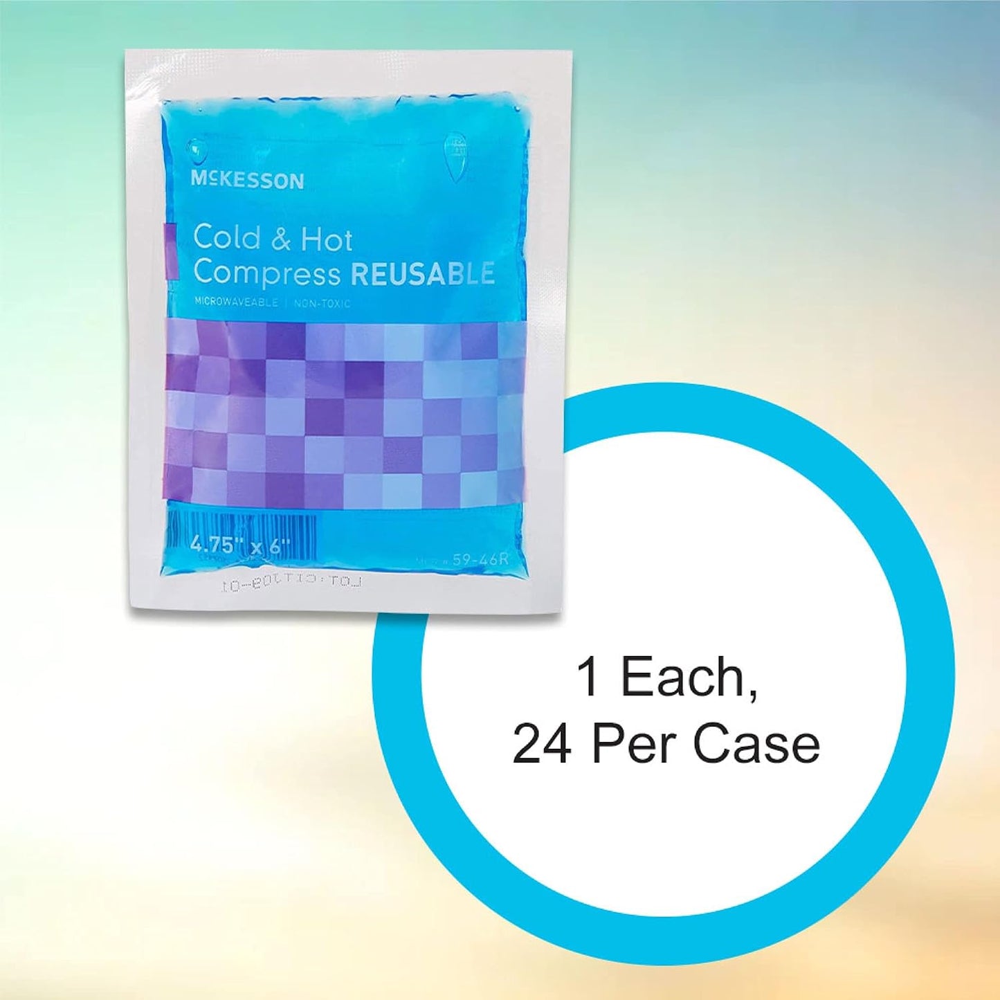McKesson Cold and Hot Compress Reusable [24 Pack] Gel Ice Hot Packs for Injuries, 6.75 in x 10.5 in