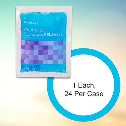 McKesson Cold and Hot Compress Reusable [24 Pack] Gel Ice Hot Packs for Injuries, 6.75 in x 10.5 in