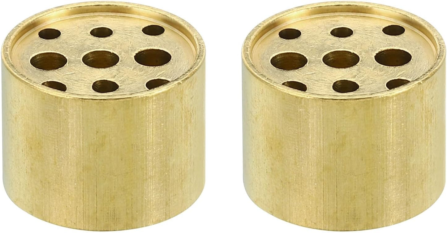 PATIKIL Incense Holder, 2 Pack Brass Incense Cone Burner Stick Holder with 9 Holes Incense Stand Base for Yoga Spa Room Home Office, 0.8" Dia. 0.4" Tall