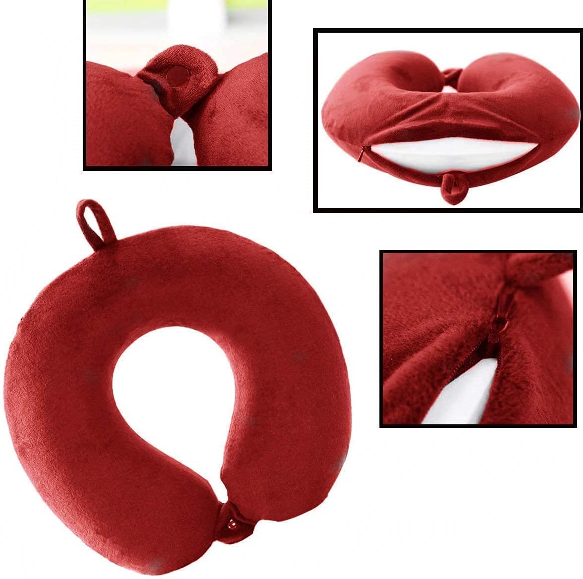 GDEOUP Travel Pillow 100% Pure Comfortable U Shape Memory Foam Pillows Neck and Head Support Portable Travel Neck Pillow Suitable for Planes Airplane for Traveling,Train,Self-Drivingng Car,(Grey)