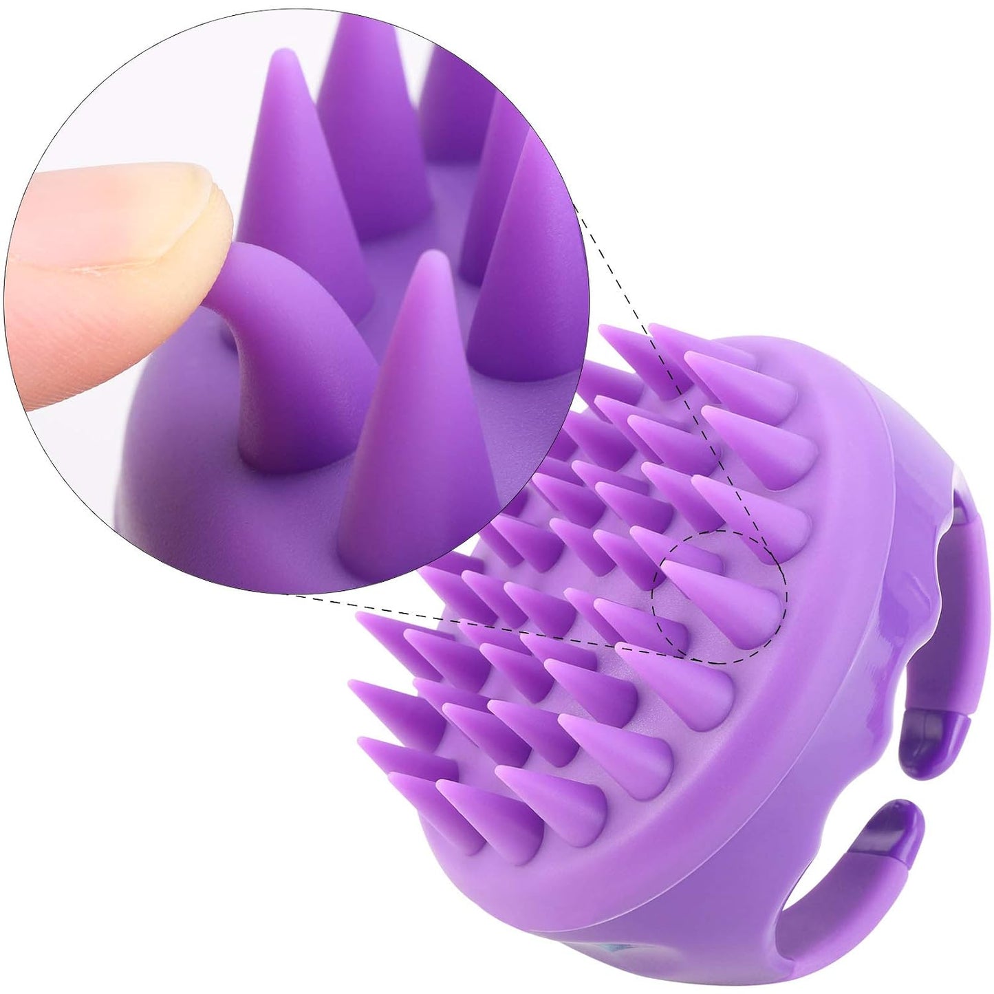 3 Pcs Silicone Scalp Massager & Shampoo Brush, Handheld Scalp Scrubber Cleansing Brush for Shower